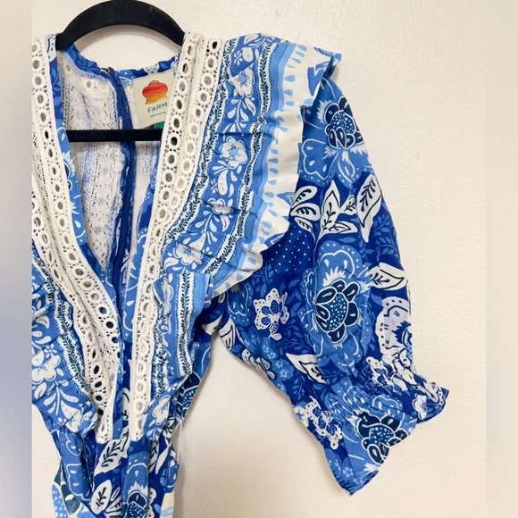 Farm Rio Blue Full Of Flowers Jumpsuit - Picture 5 of 5